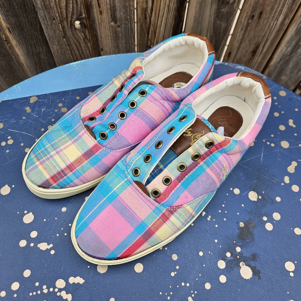 Baby Phat Colorful Plaid Sneakers Women Size 8 - Picture 4 of 16